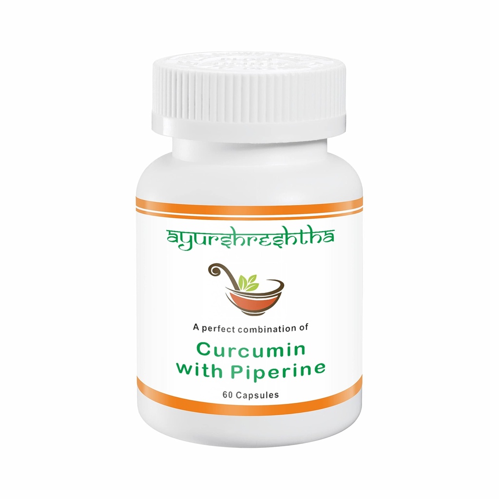 Curcumin (95%) Extract with Piperine(5%) Organic Turmeric Veg Capsules 60 Non-GMO & Gluten Free (Pack of 1)