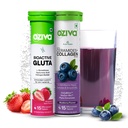 OZiva Bioactive Glutathione Tablets for Radiant Skin - Strawberry Swirl,15 Effervescent Tablets (Pack of 1) & Phyto Ceramides+ Collagen Builder Blueberry,15 Effervescent Tablets (Pack of 1)