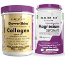 HealthyHey Nutrition Skin Glow-n-Shine Collagen Powder Orange & Magnesium Glycinate 120