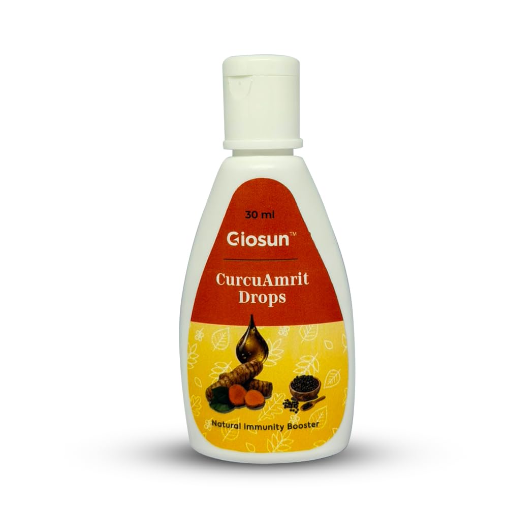 Giosun CurcuAmrit Drops | Curcumin-Rich Ayurvedic Wellness| Natural Immunity Support | Rich Antioxidant Support | Enhanced Absorption with Maricha | Herbal Daily Wellness Drops | 30ml