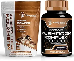 WELLNESS LABSRX Mushroom Powder 2000mg - Mushroom Supplement Capsules