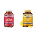 Carbamide Forte Plant Based Veg Collagen Tablet For Skin & Hair & Triple Strength Fish Oil 1400mg with Omega 3 900mg For Bones and Heart | 90 Tablets + 90 Softgel Capsules