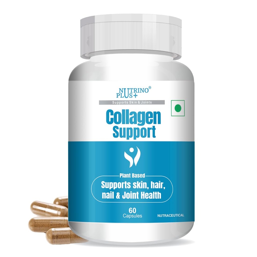 100% Veg Collagen Builder | Plant-Based Collagen Support for Skin & Hair | Formulated in USA | 60 Capsules