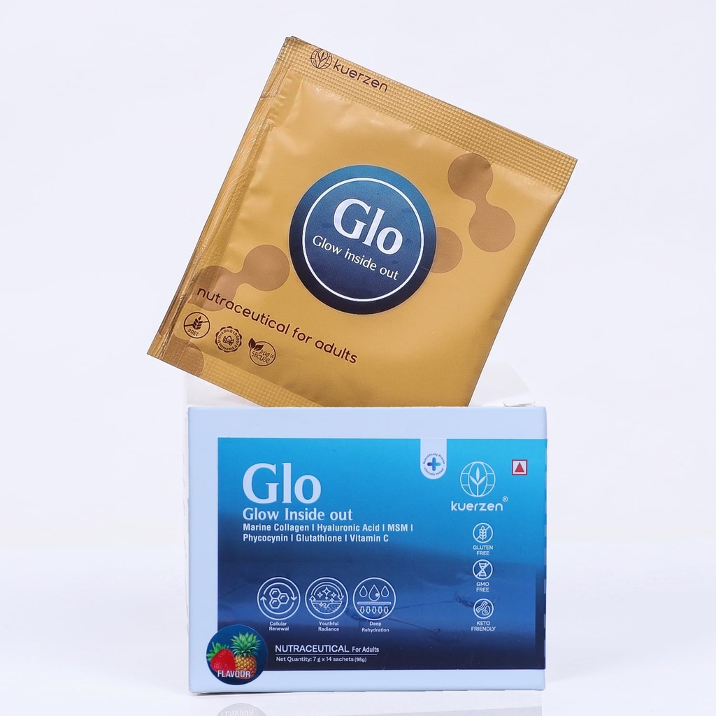GLO Marine Collagen Powder, No Added Sugar, 98g (14 Sachets)