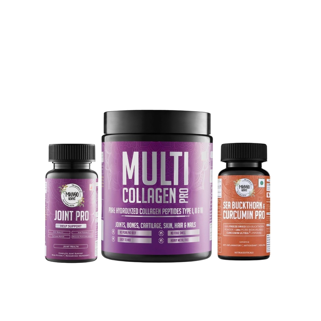 Bone & Joint Ultimate Stack | Bone Pro + Joint Pro + Sea Buckthorn & Curcumin Pro | Bone & Joint Support with Calcium, Magnesium, Vitamin D, K2, Omega 3-6-7-9 & Curcumin | Mobility, Flexibility, Cartilage, Recovery, Immunity & Healthy Aging Support