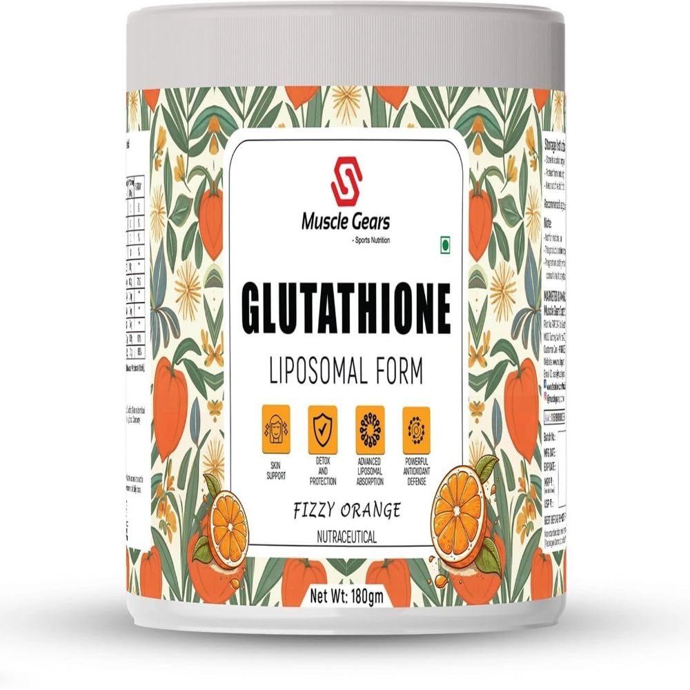 Glutathione Powder for Skin Glow | Antioxidant Supplement with Vitamin C, Alpha Lipoic Acid (ALA), Zinc & Biotin | Supports Bright & Radiant Skin | Orange Flavour | 180g