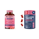 Carbamide Forte Collagen 20g & Collagen Supplements for Women & Men - Mixed Fruit Flavour - 60 Biotin Gummies