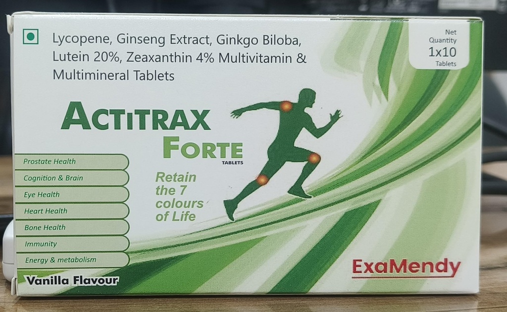 Forte, Multivitamin and Multimineral Tablets with Lycopene, Ginseng Extract, Ginkgo Biloba, Lutein 20%, Zeaxanthin 4%, Vanilla Flavour, 10 Tablets