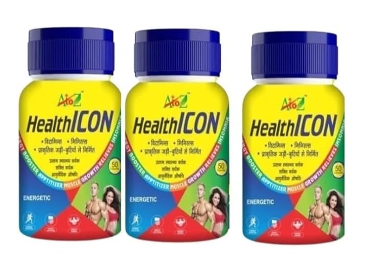 A to Z HealthICON Vitamins & Minerals Supplement, 50 Tablets Pack of 3