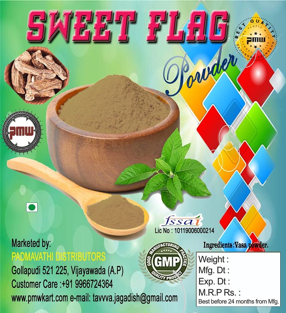 Pmw - Sweet Flag Powder - 100 Grams - Acorus calamus - Vasa - Vayambu - Vasambu