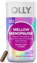 OLLY Mellow Menopause добавки для жінок, підтримує гарячі спалахи, вагінальна сухість & Occasional Mood Swings, * Estro-G100 , GABA, Vegan капсули, 1 місяць постачання - 30 графічних