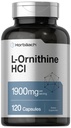 Horbäach L Ornithine HCl | 1900mg | 120 Capsules | Supplement for Men and Women | Non-GMO & Gluten Free