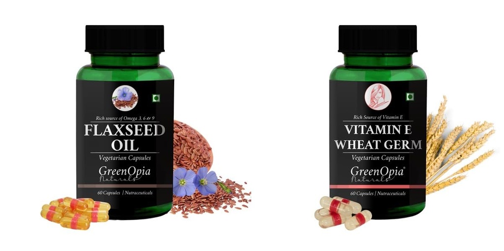 Flax Seed Oil Vitamin E Wheat Germ Wellness Daily Vitality |60 CAPSULES