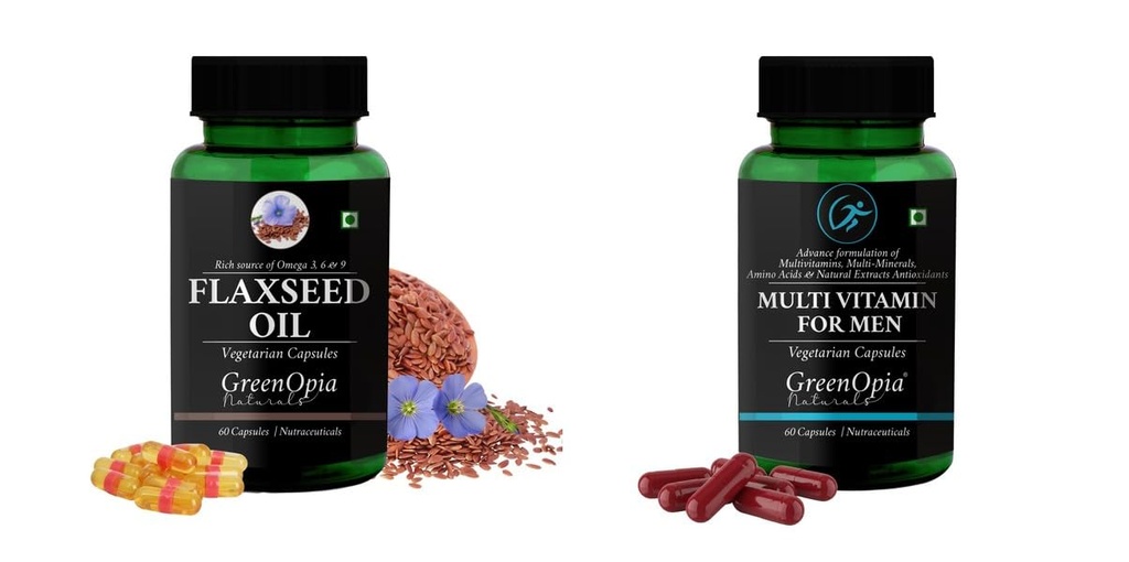Flax Seed Oil Multivitamins For Men Wellness Daily Vitality |60 CAPSULES