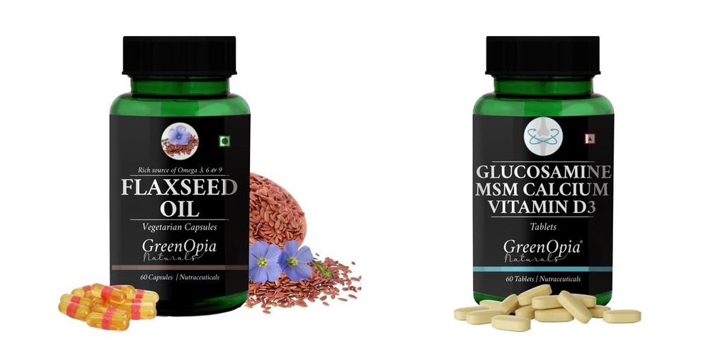 Flax Seed Oil Glucosamine Msm Tablets Wellness Daily Vitality |60 CAPSULES