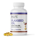 INLIFE Flaxseed Oil Capsules 1000mg Supplement, Omega 3 6 9, 60 Softgels