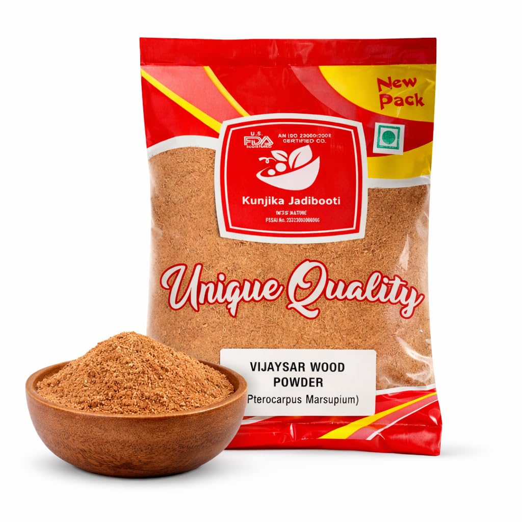 Kunjika Jadibooti Vijaysar Wood | Bijasal Powder (Indian Kino ) – 100% Pure & Natural Herbal | Ayurvedic Traditional Herb for Wellness Support | Finely Ground & Chemical-Free - 100 gm