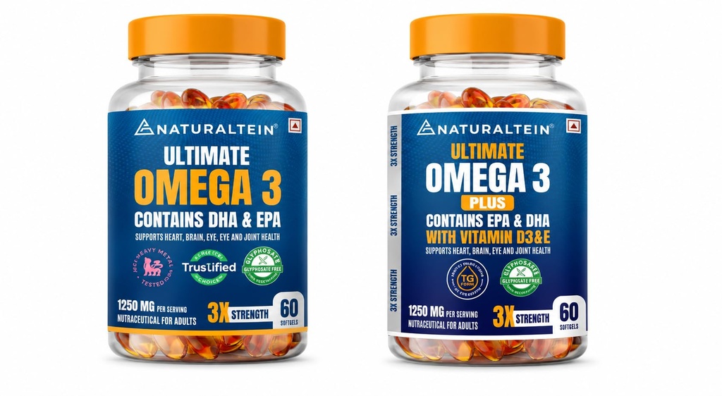 Naturaltein Omega-3 Duo | Triple Strength Fish Oil & Omega-3 Plus