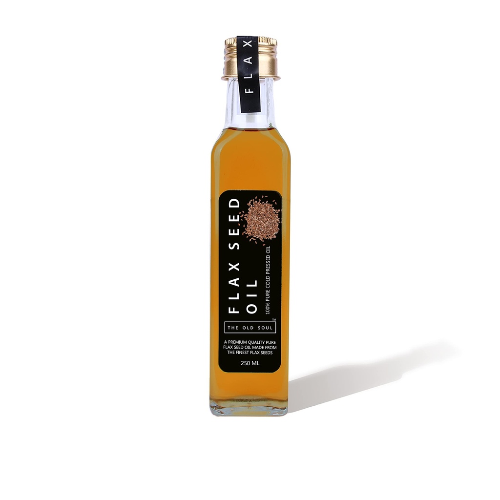 THE OLD SOUL Pure Cold Pressed Flax Seed Oil | Alsi Ka Tel | Glass Bottle (250 ml)