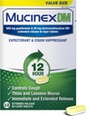 Mucinex DM 12Hr Chest Congestion & Cough medisin for voksne, kalde og cough medisin for overflødig Mucus Relief, 600 mg Guaifenesin & 30 mg Dextromethorphan HBr, 68 Bi-Layer Tabletter