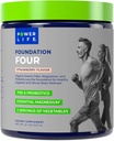 POWERLIFE Foundation Vier Grüne trinken mit Pre & Pro Biotics, Essential Magnesium, 2 Portionen Gemüse, Erdbeeren Flavor 30 Servierungen