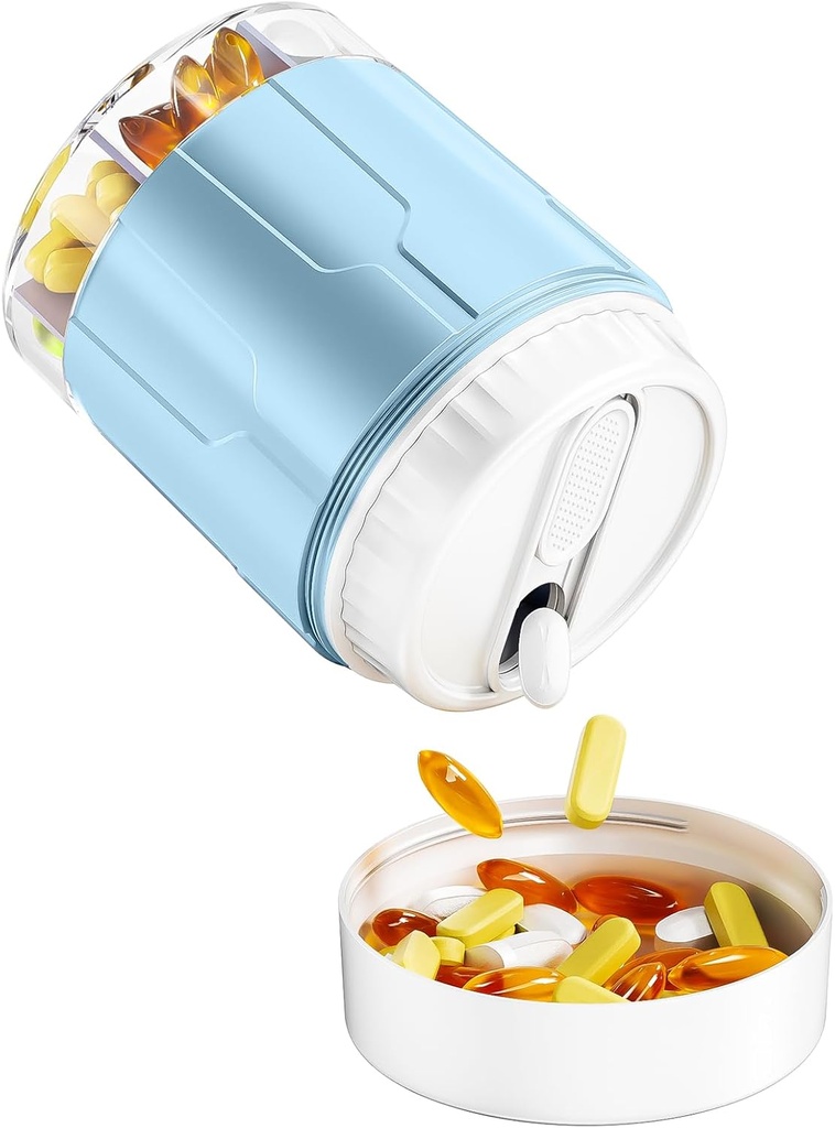 Odaro Extra Suur Pill Korraldaja, Travel Pill Box Korraldaja, Daily Medicine Korraldaja ja säilitamine 7 Koostis hoida ravimit, vitamiini ja täiendada - Sinine