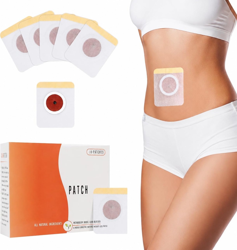Slim Patch for Weight Loss, Fat Burning Naval Patch, All Natural Ingredients, Pack of 10