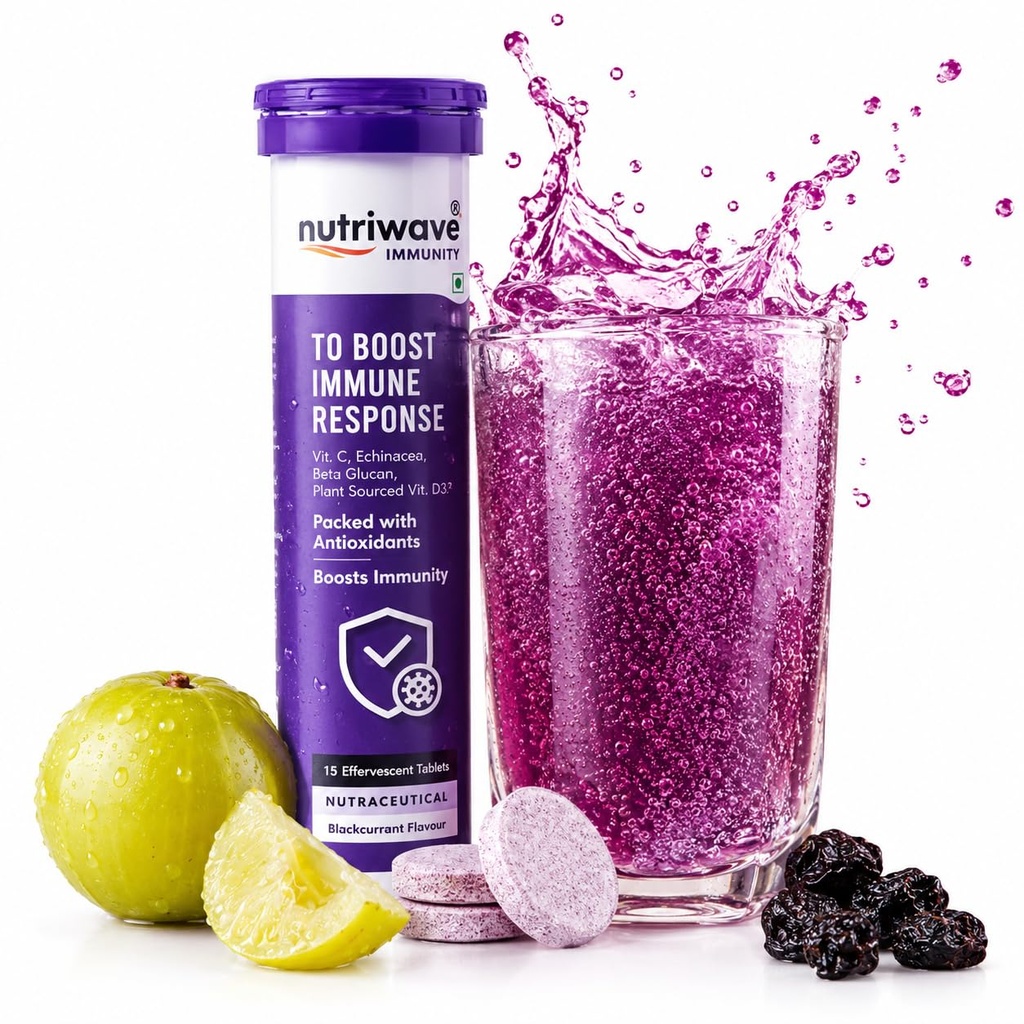 Immunity Booster - 5-in-1 Effervescent Tablets | Vitamin C, Zinc, Echinacea, Beta Glucan & Plant-Based Vitamin D | Daily Immune Support, Respiratory Health & Skin Glow | 15 Tabs