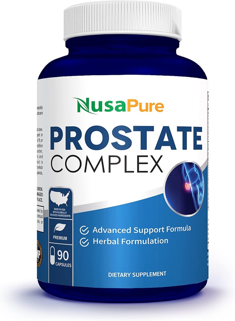 NusaPure Saw Prostate Palmetto kompleks (Taimesterooli kompleks, väike juur, Pygeum Bark, Graviola) - 90 kapslit