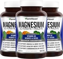 FarmHaven Magneziu Glicinate & Malate Complex w/ Vitamina D3, 100% Chelated for Max Absorbtion, Vegan 