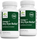 Terry Naturalmente Omega-7 Seco alívio dos olhos - Suplemento de saúde ocular com óleo de semente Buckthorn - Suplemento dietético para ajudar Seco alívio dos olhos - 60 Softgels, 2 Pack