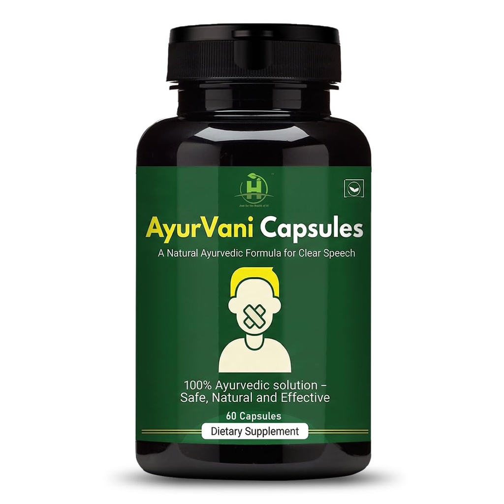 Healthy Nutrition AyurVani Capsules | Ayurvedic Herbal Supplement with Brahmi, Shankhpushpi, Bhringraj & Guduchi | 60 Capsules | Supports Mental Clarity & Overall Wellness