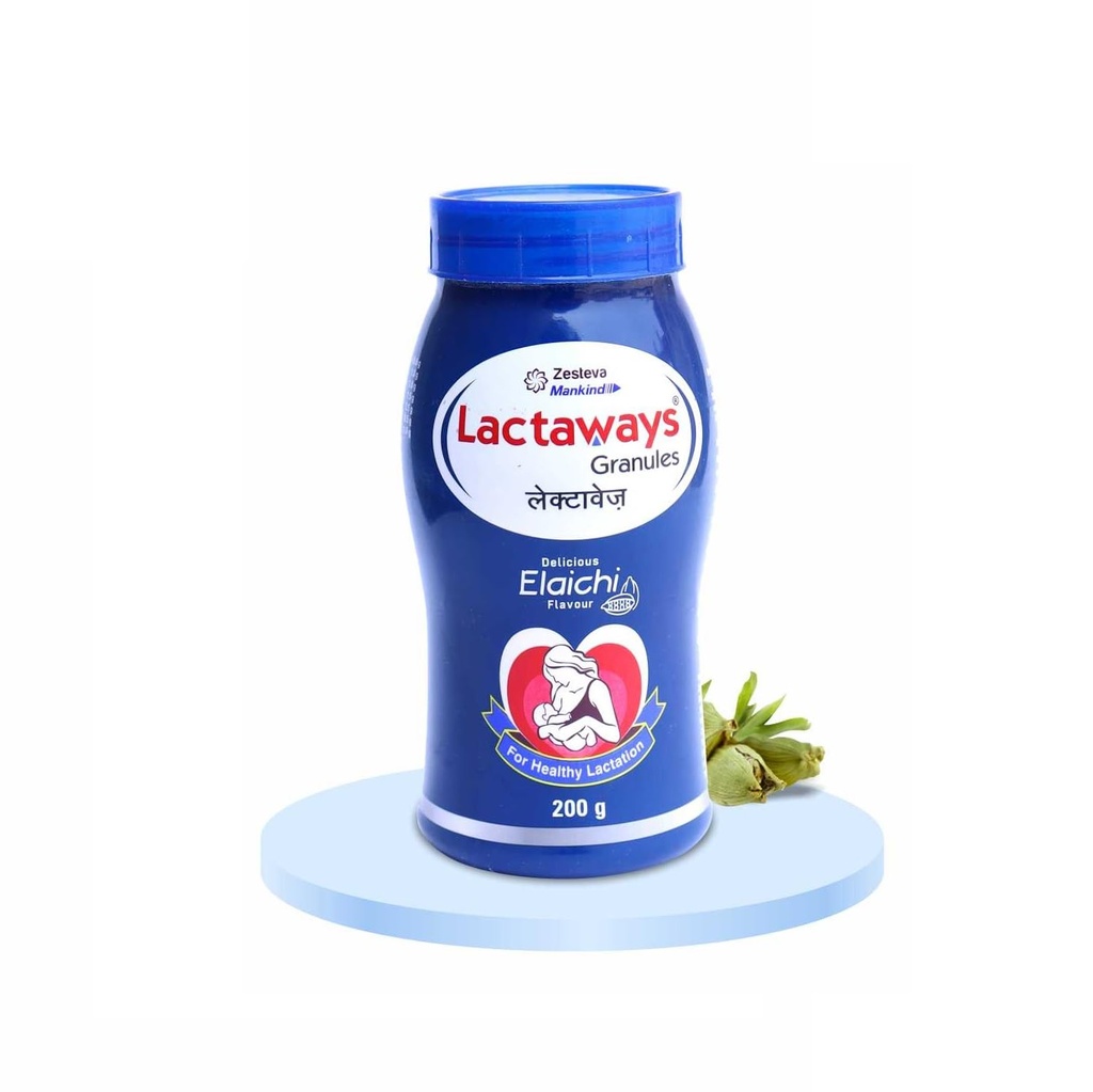Mankind Lactaways – Lactation supplement for Breastfeeding mothers | Helps increase breast milk production | Elaichi flavor, 200gm