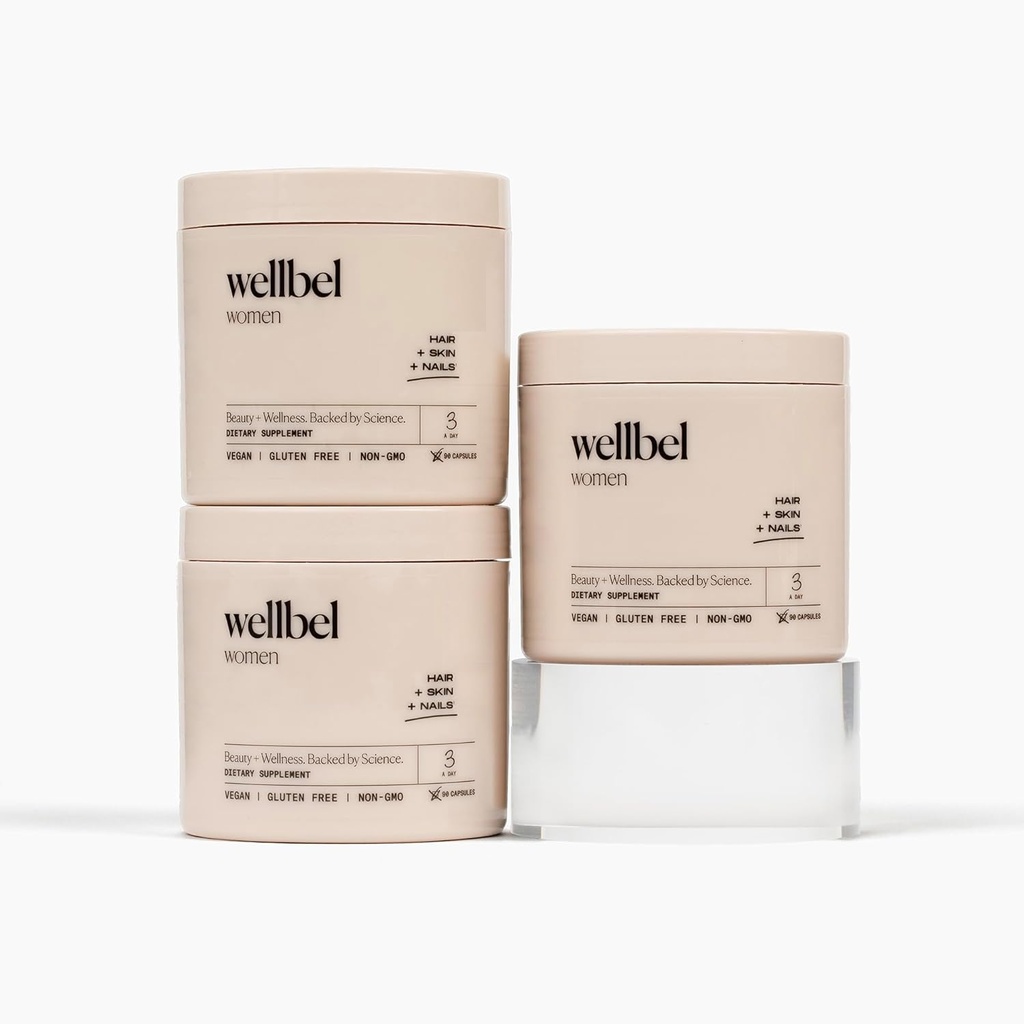 WELLBEL Qadınlar Saç, Cilt və Nails, Vegan, Gluten Pulsuz və GMO 90 Count (3 Paket)