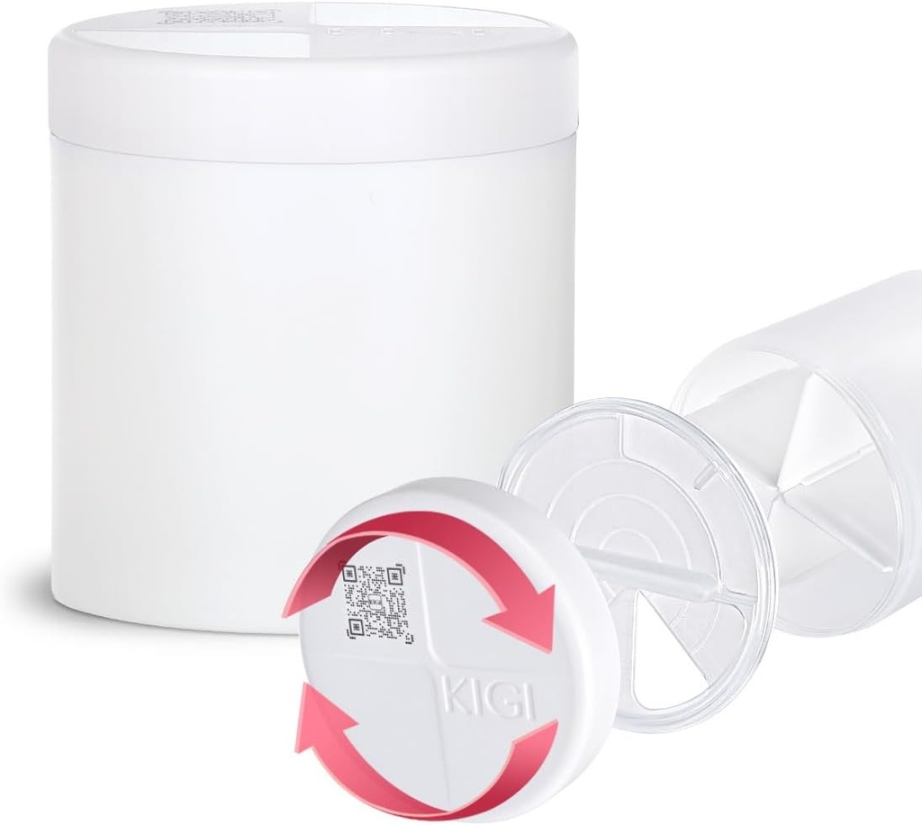 Organitzador extra suplementari amb 4 comparacions senzills Open Pell Dispenser mensualment Medigracians d'emmagatzematge Ppolles, Blanc