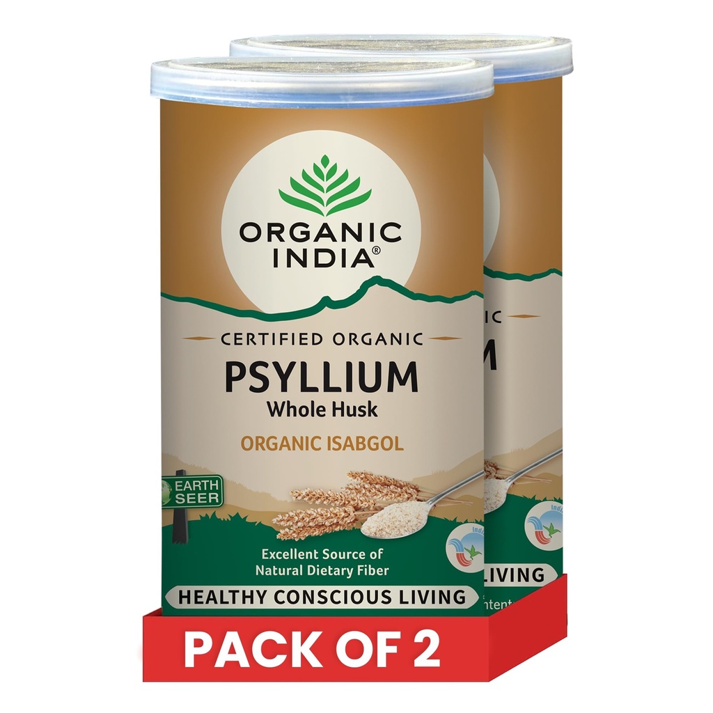 Organic India Psyllium Whole Husk || Isabgol || 100 grams (Pack Of 2)