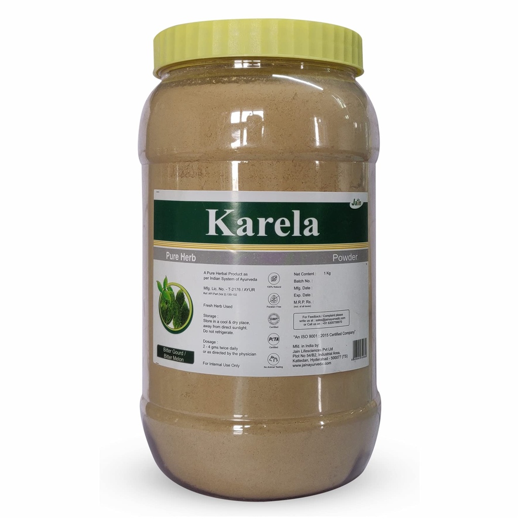 Jain Pure Karela Powder - 1kg | 100% Natural Bitter Gourd (Momordica charantia) | Supports Blood Sugar Management, Liver Health & Digestion | Rich in Antioxidants & Nutrients