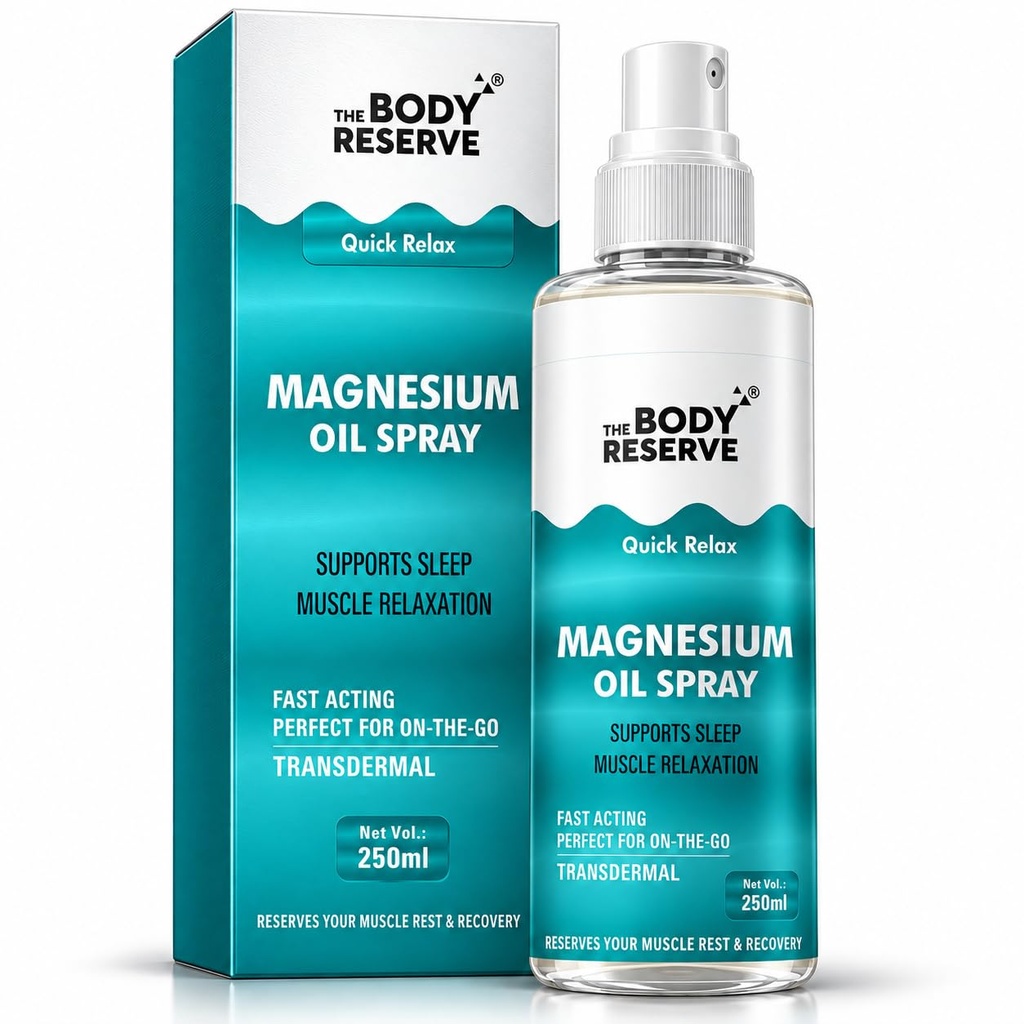 The Body Reserve Magnesium Oil Spray 200ml | Topical Magnesium for Stress Relief, Muscle Relaxation & Deep Sleep | Supports Cramps Recovery, Fitness & Foot Care