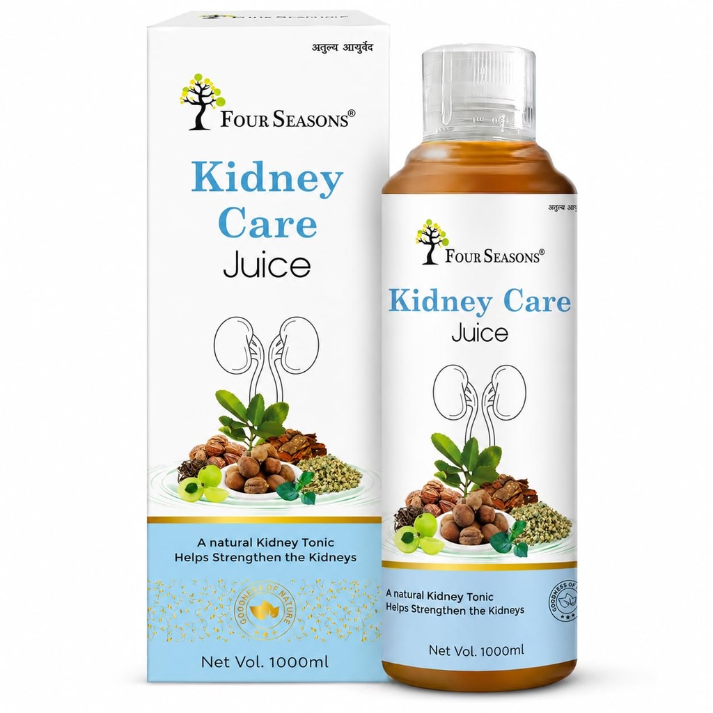 Four Seasons Pure Ayurvedic Kidney Care & Detox Juice with Varun & Punarnava – Natural Urinary Tract Support & Kidney Stone Care Tonic – 100% Herbal & Sugar-Free (1L) PK 1
