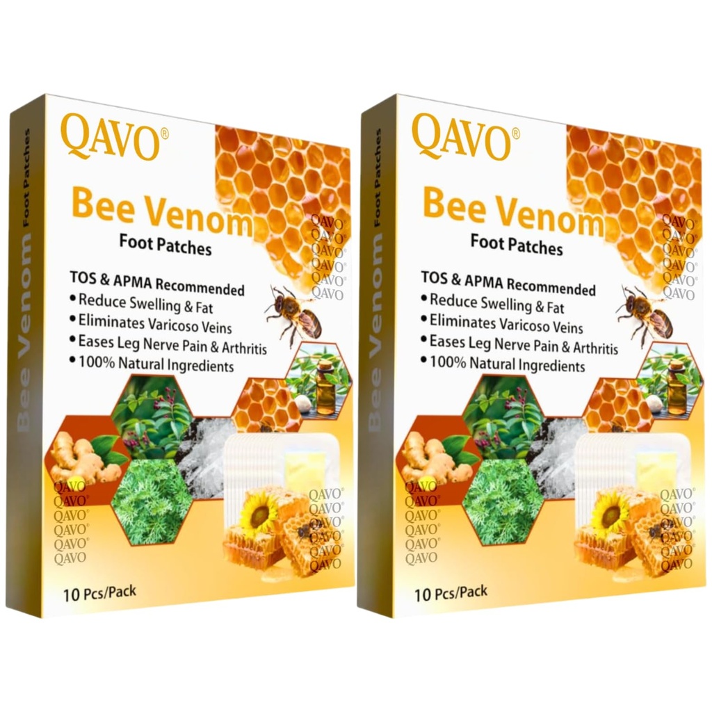 Premium Bee venom foot patch (10Patch x Pack OF 2) Detox Foot patches Pain Relief Stress Relief Detox patch Cleansing Toxin Remover Bee Venom Foot Patch Detoxify Sleep Patch for Detoxification For Men & Women Style_201