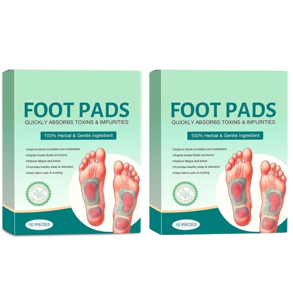 100% Herbal And Gentle Ingredient Detox Foot Pads, Natural Ingredients for Sleep Aid, Pain Relief, Toxin Removal with Bamboo Vinegar and Acupoint Micro-Massage Technology pack of 20 (a)