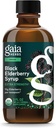 Gaia Herbs Black Elderberry Syrup - Suplemento de suporte imunológico - Feito com Elderberries Negras Orgânicas (Sambucus nigra) para Imune System* - USDA Certified Organic Formula - 3 Fl Oz (fornecimento de 18 dias)