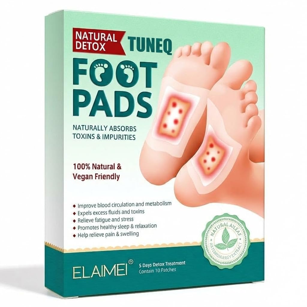 Foot patch (Pack of -1 ) Herbal And Gentle Ingredient Detox Foot Pads (10 pieces), Natural Ingredients for Sleep Aid, Pain Relief, Toxin Removal with Bamboo Vinegar and Acupoint Micro-Massage Technology (10)