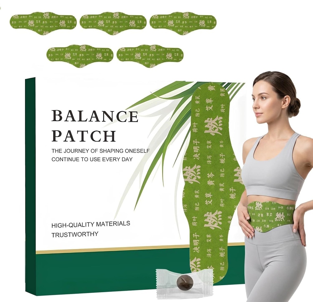 Japanese Herbal Balance Patch, Plant-Based Ingredients, Comfortable Adhesive Design, Balance Belly Button Patch Natural Detox & Slimming Waist Sticker Easy Topical Use