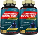 2 Packungen von 60caps Testosteron Ergänzungen Booster für Männer, entspricht 10000mg - Natürliche Stamina, Endurance & Stärke Supplement - Muskelaufbau Wachstum, Steigerung Leistung, Energie