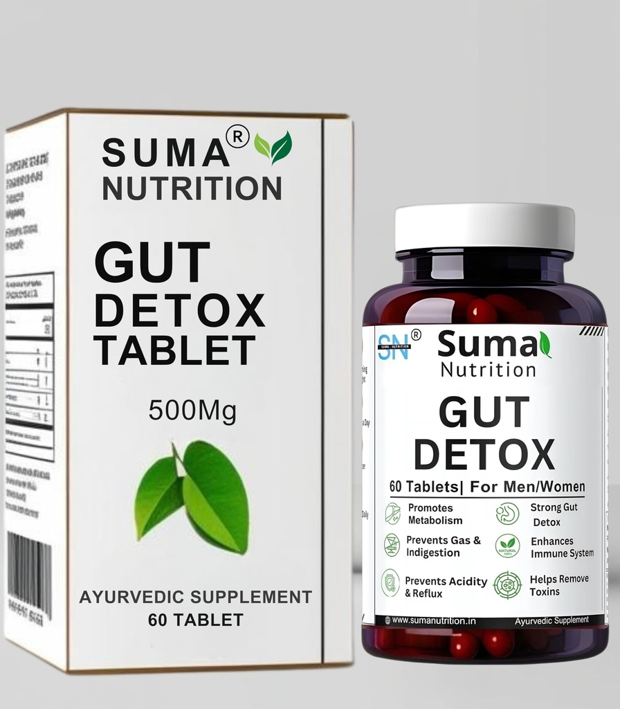 Gut Detox Supplement | Natural Digestion Support, Bloating & Constipation Relief | Ayurvedic Gut Cleanse Tablet with Kutki | Men & Women - 60 Veg Tablets