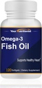 Omega-3 fisk olje 1000mg, hjerte helse, 120 mykgels