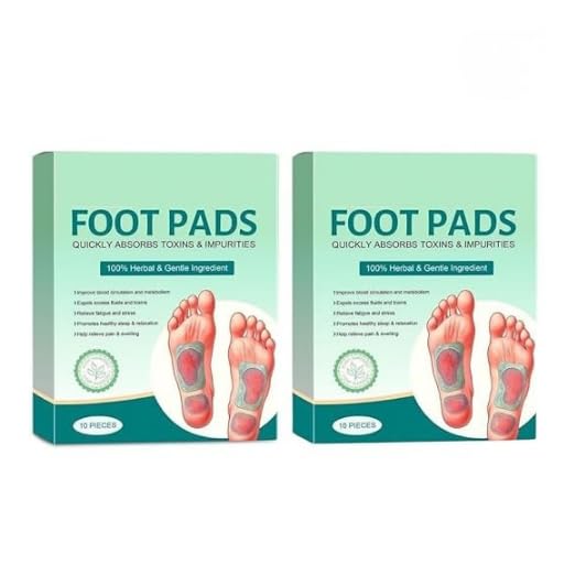 100% Herbal And Gentle Ingredient Detox Foot Pads, foot pads Pieces, Natural Ingredients for Sleep Aid, Pain Relief, Toxin Removal with Bamboo Vinegar and Acupoint Micro-Massage Technology (foot pads 2)[20 pieces]