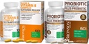 Bronson Probiotic 50 Billion CFU + Prebiotic with Apple Polyphenols & Pineapple Fruit Extract + Vitamin B Complex Sustained Release