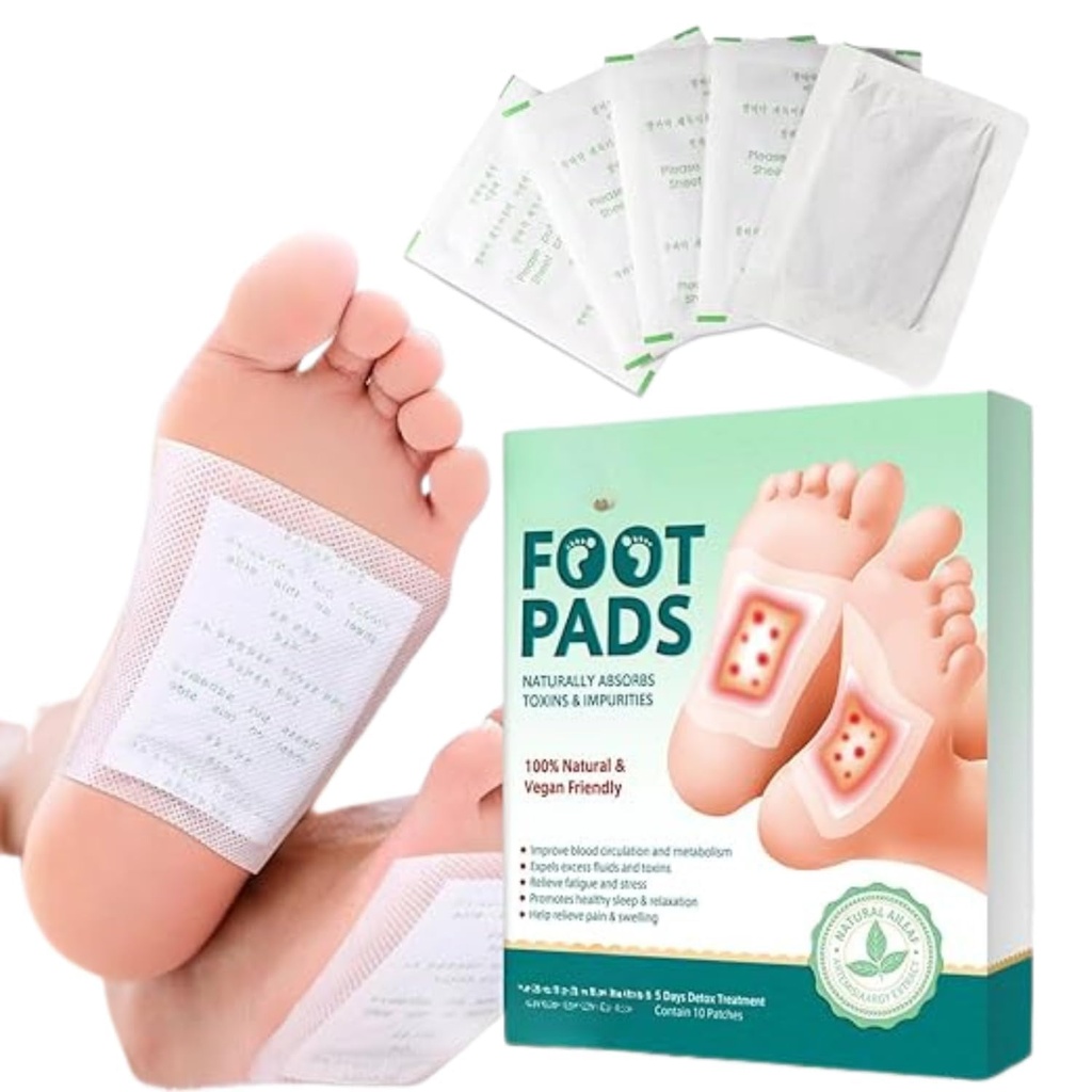 BIRDLINE Foot patches for Cleansing Remove Toxins, 100% Herbal And Natural Ingredient Detox Foot Pads, Blood Circulation, Weight loss, Stress & Pain Relief Sleep Patch for Men & Women (10)